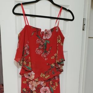 City Triangles Red Floral Maxi Dress